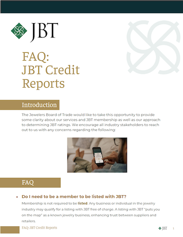 FAQ JBT Credit Reports